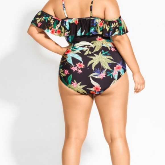 City Chic Plus Size One Piece Swimsuit Bathing 1pc - Picture 4 of 6